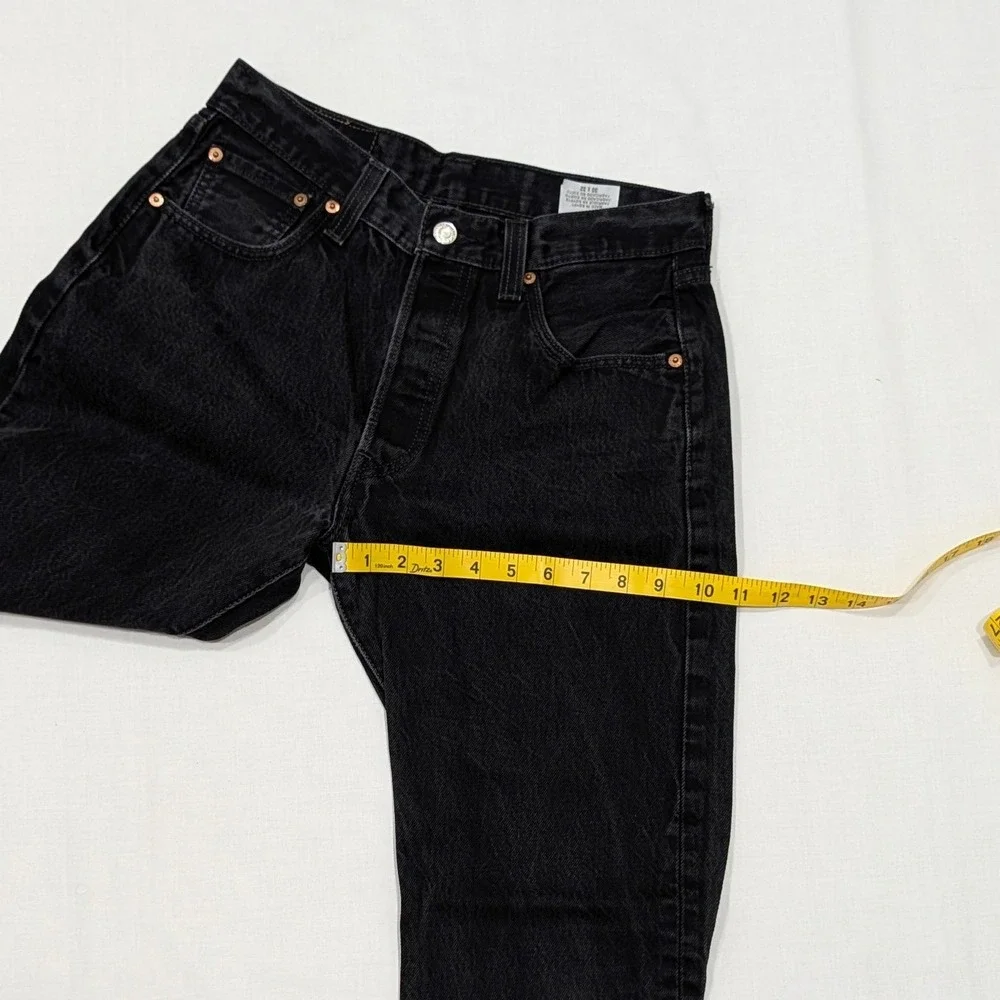 Levi's 501 Original Fit Straight Leg Black Denim Jeans Mens 30x32 Button Fly